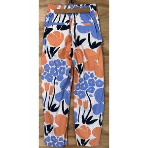 Marimekko Uniqlo Pants Women 24-25/ 28”  Floral High Rise Waist Straight Leg